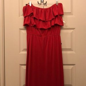 Long red beach dress